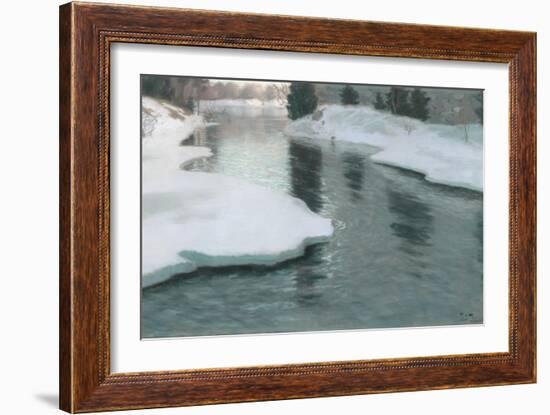 Melting Snow, 1887-Fritz Thaulow-Framed Giclee Print