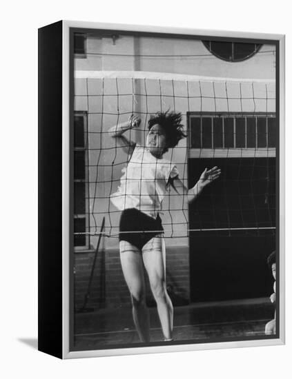 Member of Japan's Nichibo Championship Women's Volleyball Team-Larry Burrows-Framed Premier Image Canvas