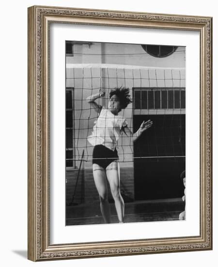 Member of Japan's Nichibo Championship Women's Volleyball Team-Larry Burrows-Framed Photographic Print