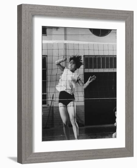 Member of Japan's Nichibo Championship Women's Volleyball Team-Larry Burrows-Framed Photographic Print