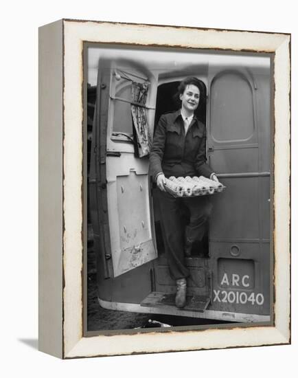 Member of Red Cross Clubmobile Katherine Spaatz, Dispensing Doughnuts, Coffee, Cigarettes and Gum-Bob Landry-Framed Premier Image Canvas