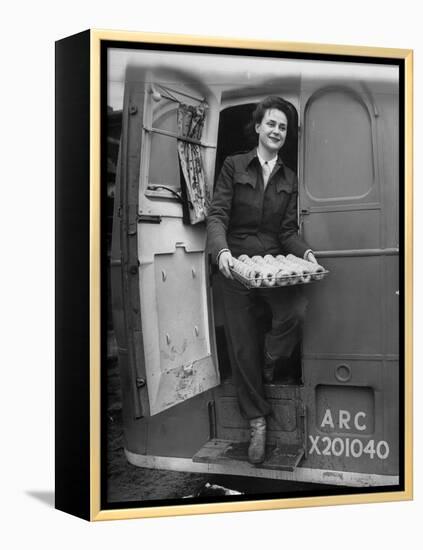 Member of Red Cross Clubmobile Katherine Spaatz, Dispensing Doughnuts, Coffee, Cigarettes and Gum-Bob Landry-Framed Premier Image Canvas