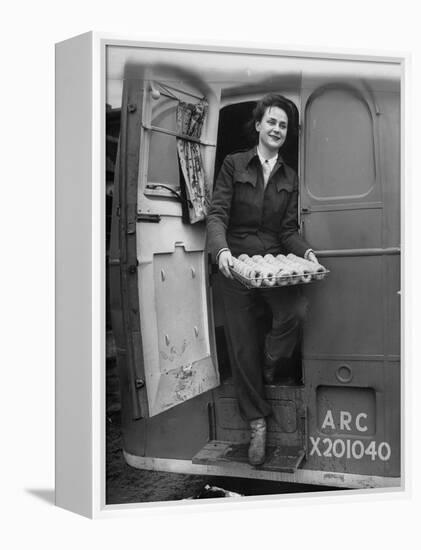 Member of Red Cross Clubmobile Katherine Spaatz, Dispensing Doughnuts, Coffee, Cigarettes and Gum-Bob Landry-Framed Premier Image Canvas