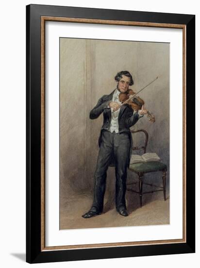 Member of the 6th Duke of Devonshire's Orchestra-William Henry Hunt-Framed Giclee Print