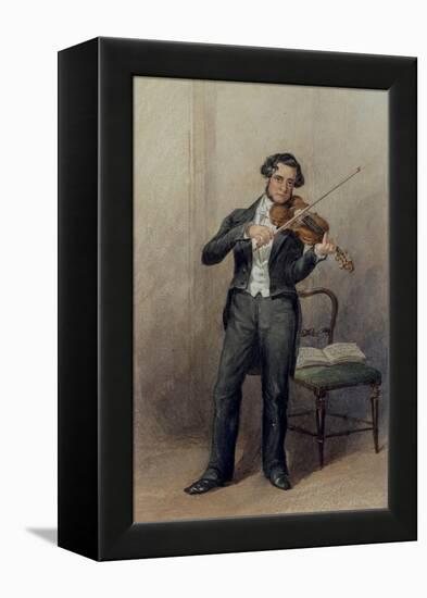 Member of the 6th Duke of Devonshire's Orchestra-William Henry Hunt-Framed Premier Image Canvas