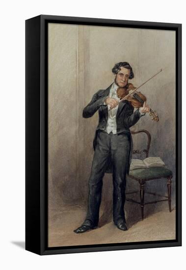 Member of the 6th Duke of Devonshire's Orchestra-William Henry Hunt-Framed Premier Image Canvas