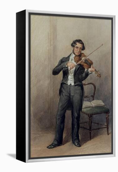 Member of the 6th Duke of Devonshire's Orchestra-William Henry Hunt-Framed Premier Image Canvas