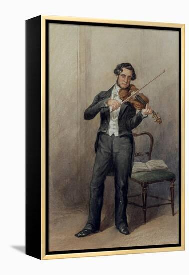 Member of the 6th Duke of Devonshire's Orchestra-William Henry Hunt-Framed Premier Image Canvas