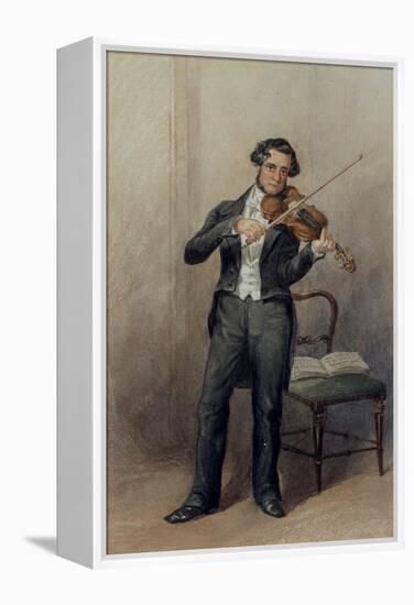 Member of the 6th Duke of Devonshire's Orchestra-William Henry Hunt-Framed Premier Image Canvas