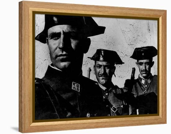 Members of Dictator Franco's Feared Guardia Civil in Rural Spain, from Essay "Spanish Village."-W^ Eugene Smith-Framed Premier Image Canvas