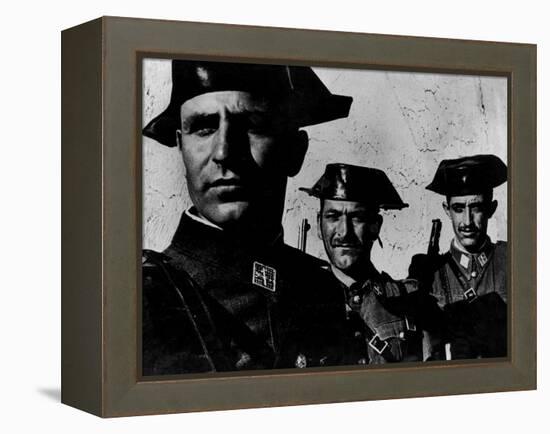 Members of Dictator Franco's Feared Guardia Civil in Rural Spain, from Essay "Spanish Village."-W^ Eugene Smith-Framed Premier Image Canvas