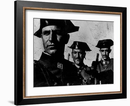 Members of Dictator Franco's Feared Guardia Civil in Rural Spain, from Essay "Spanish Village."-W^ Eugene Smith-Framed Photographic Print