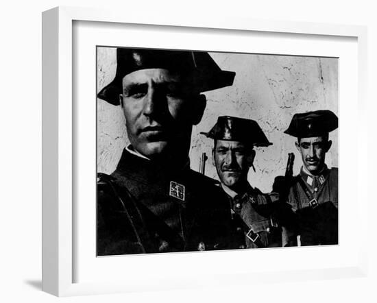 Members of Dictator Franco's Feared Guardia Civil in Rural Spain, from Essay "Spanish Village."-W^ Eugene Smith-Framed Photographic Print