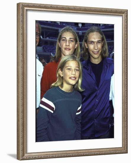 Members of Family Musical Group Hanson Taylor, Zach and Isaac-Dave Allocca-Framed Premium Photographic Print