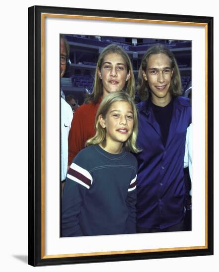 Members of Family Musical Group Hanson Taylor, Zach and Isaac-Dave Allocca-Framed Premium Photographic Print