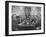 Members of Handlebar Club Sitting at Table and Having Formal Beer Session-Nat Farbman-Framed Photographic Print