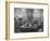 Members of Handlebar Club Sitting at Table and Having Formal Beer Session-Nat Farbman-Framed Photographic Print