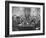 Members of Handlebar Club Sitting at Table and Having Formal Beer Session-Nat Farbman-Framed Photographic Print