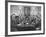 Members of Handlebar Club Sitting at Table and Having Formal Beer Session-Nat Farbman-Framed Photographic Print