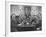 Members of Handlebar Club Sitting at Table and Having Formal Beer Session-Nat Farbman-Framed Photographic Print