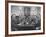 Members of Handlebar Club Sitting at Table and Having Formal Beer Session-Nat Farbman-Framed Photographic Print