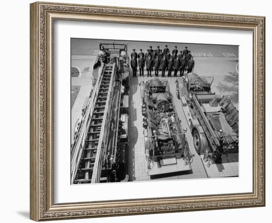 Members of Local Fire Department and Their Fire Engines-Alfred Eisenstaedt-Framed Photographic Print