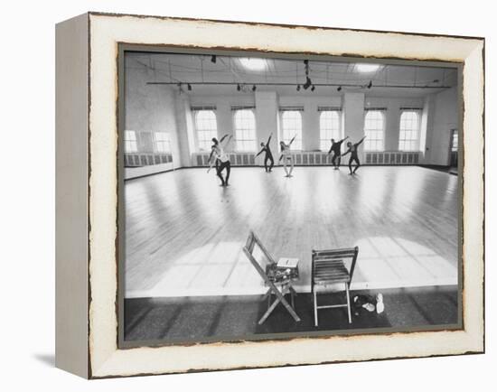 Members of Merce Cunningham Dance Company Practicing before Mirror in Studio-John Loengard-Framed Premier Image Canvas