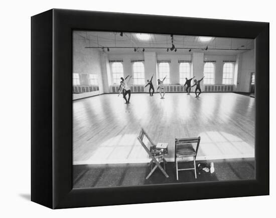 Members of Merce Cunningham Dance Company Practicing before Mirror in Studio-John Loengard-Framed Premier Image Canvas