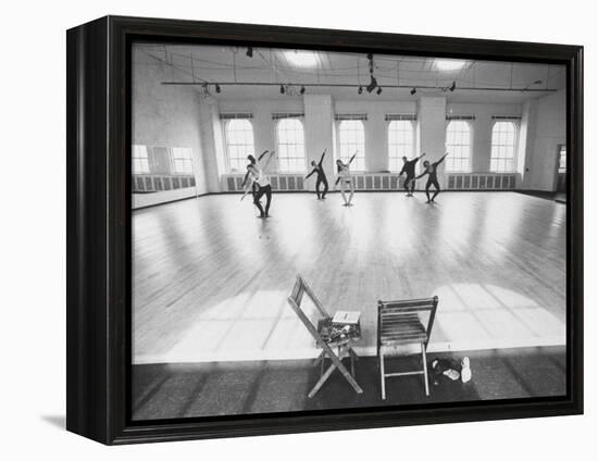 Members of Merce Cunningham Dance Company Practicing before Mirror in Studio-John Loengard-Framed Premier Image Canvas