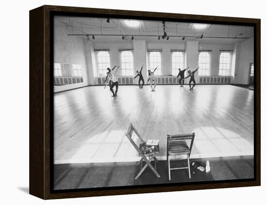 Members of Merce Cunningham Dance Company Practicing before Mirror in Studio-John Loengard-Framed Premier Image Canvas