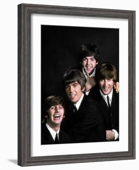 Members of Singing Group the Beatles: John Lennon, Paul McCartney, George Harrison and Ringo Starr-John Dominis-Framed Premium Photographic Print