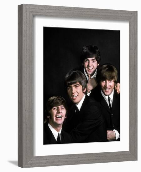 Members of Singing Group the Beatles: John Lennon, Paul McCartney, George Harrison and Ringo Starr-John Dominis-Framed Premium Photographic Print