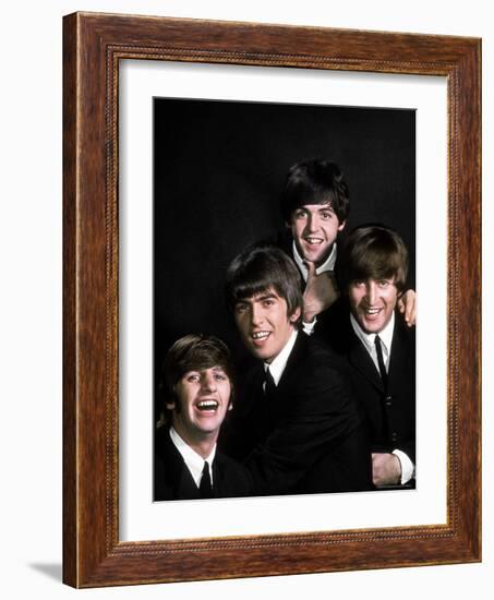 Members of Singing Group the Beatles: John Lennon, Paul McCartney, George Harrison and Ringo Starr-John Dominis-Framed Premium Photographic Print