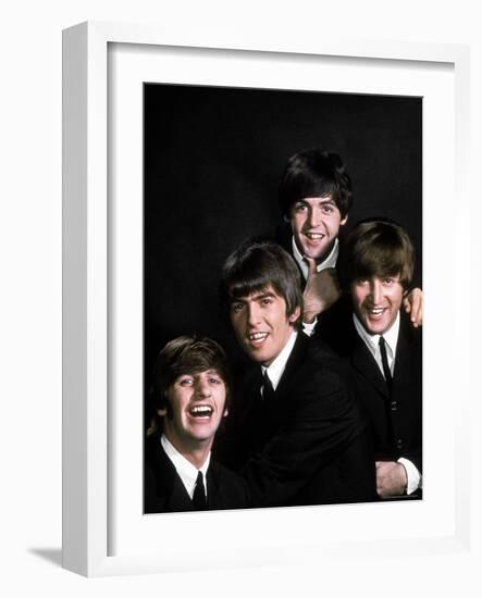 Members of Singing Group the Beatles: John Lennon, Paul McCartney, George Harrison and Ringo Starr-John Dominis-Framed Premium Photographic Print