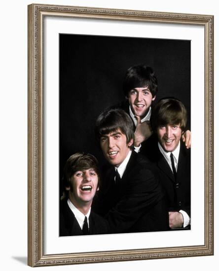 Members of Singing Group the Beatles: John Lennon, Paul McCartney, George Harrison and Ringo Starr-John Dominis-Framed Premium Photographic Print