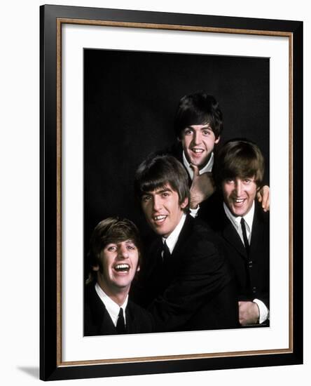 Members of Singing Group the Beatles: John Lennon, Paul McCartney, George Harrison and Ringo Starr-John Dominis-Framed Premium Photographic Print
