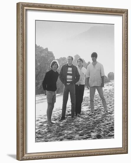 Members of Singing Quartet, the Beach Boys Wilson, Mike Love, Carl Wilson, Brian Wilson-Bill Ray-Framed Premium Photographic Print