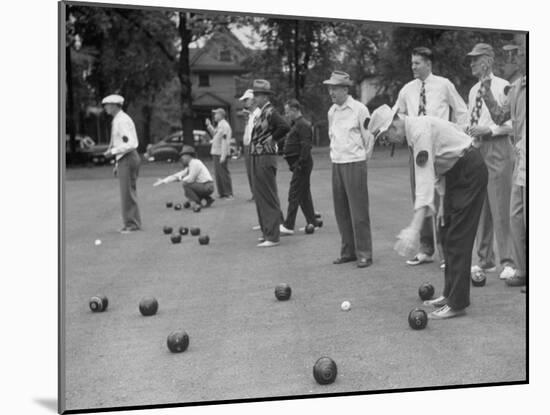 Members of St. Mary's Society Club Play the Italian Game of Bocce on their Court Behind the Club-Margaret Bourke-White-Mounted Photographic Print