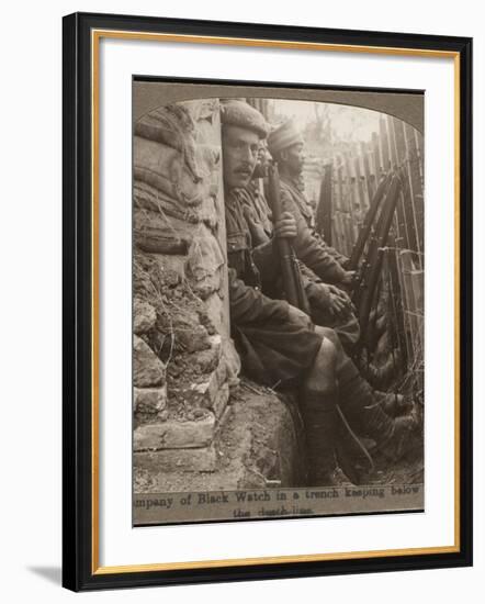 Members of the Black Watch Regiment in the Trenches-null-Framed Photographic Print