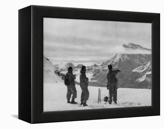 Members of the British Everest Expedition Survey the Mountains-null-Framed Premier Image Canvas