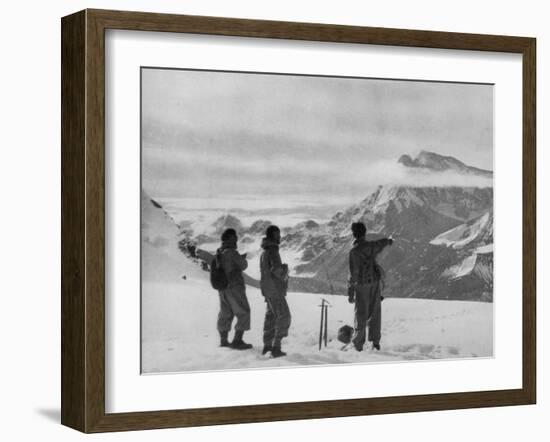 Members of the British Everest Expedition Survey the Mountains-null-Framed Photographic Print