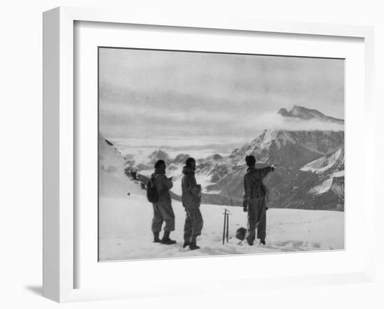 Members of the British Everest Expedition Survey the Mountains-null-Framed Photographic Print