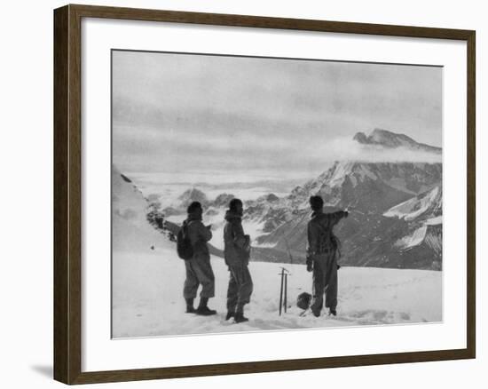 Members of the British Everest Expedition Survey the Mountains-null-Framed Photographic Print