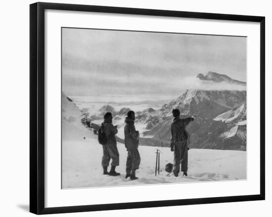 Members of the British Everest Expedition Survey the Mountains-null-Framed Photographic Print