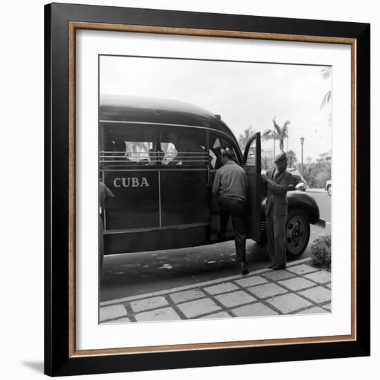 Members of the Brooklyn Dodgers Baseball Team Climb onto a Bus During Spring Training, 1942-William Vandivert-Framed Photographic Print