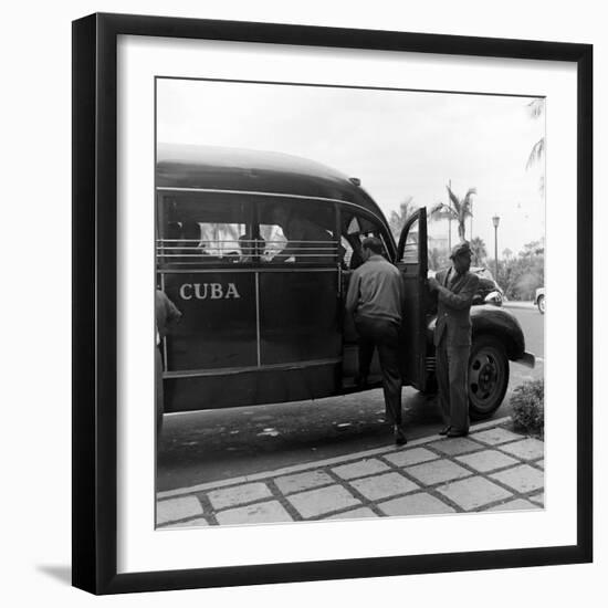 Members of the Brooklyn Dodgers Baseball Team Climb onto a Bus During Spring Training, 1942-William Vandivert-Framed Photographic Print