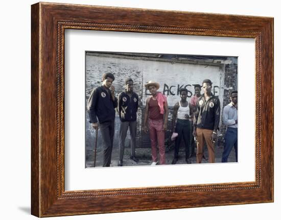 Members of the Chicago Street Gang Called 'The Blackstone Rangers', Chicago, IL, 1968-Declan Haun-Framed Photographic Print