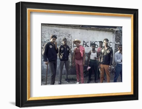 Members of the Chicago Street Gang Called 'The Blackstone Rangers', Chicago, IL, 1968-Declan Haun-Framed Photographic Print