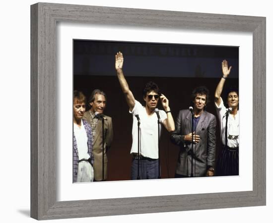 Members of the Rolling Stones Mick Jagger and Keith Richards-Dave Allocca-Framed Premium Photographic Print