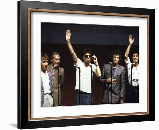 Members of the Rolling Stones Mick Jagger and Keith Richards-Dave Allocca-Framed Premium Photographic Print